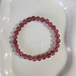Stretchy Beaded Strawberry Quartz Bracelet